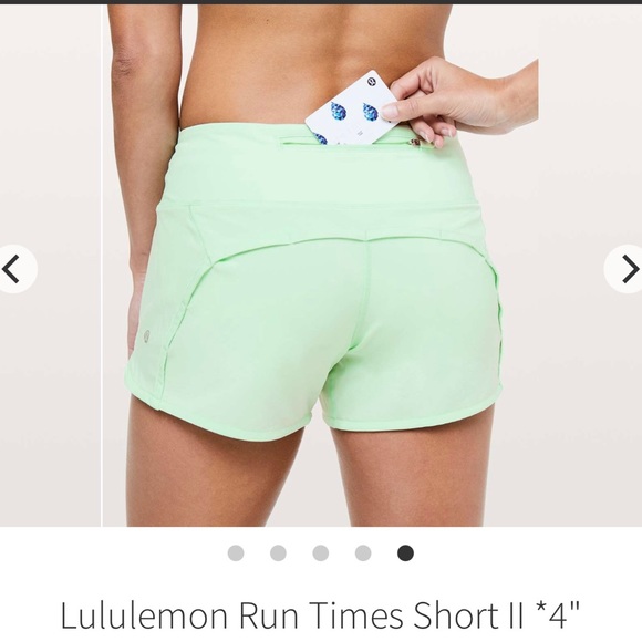Lululemon Run Times Short II *4"
Misty Mint. GUC. Size 6. - Picture 3 of 3